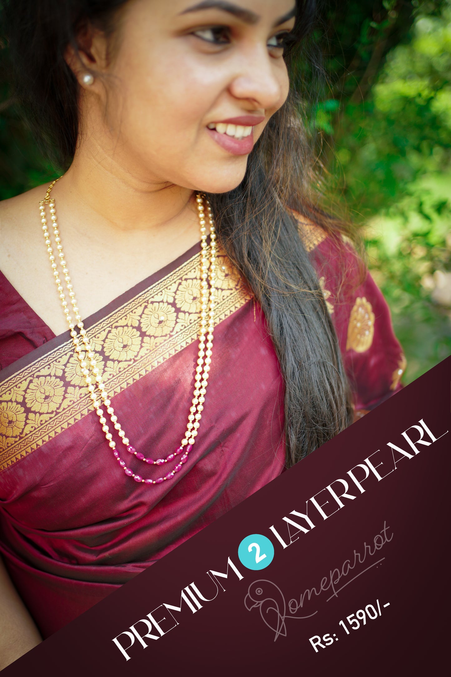 Double Layer Pearl Long Necklace