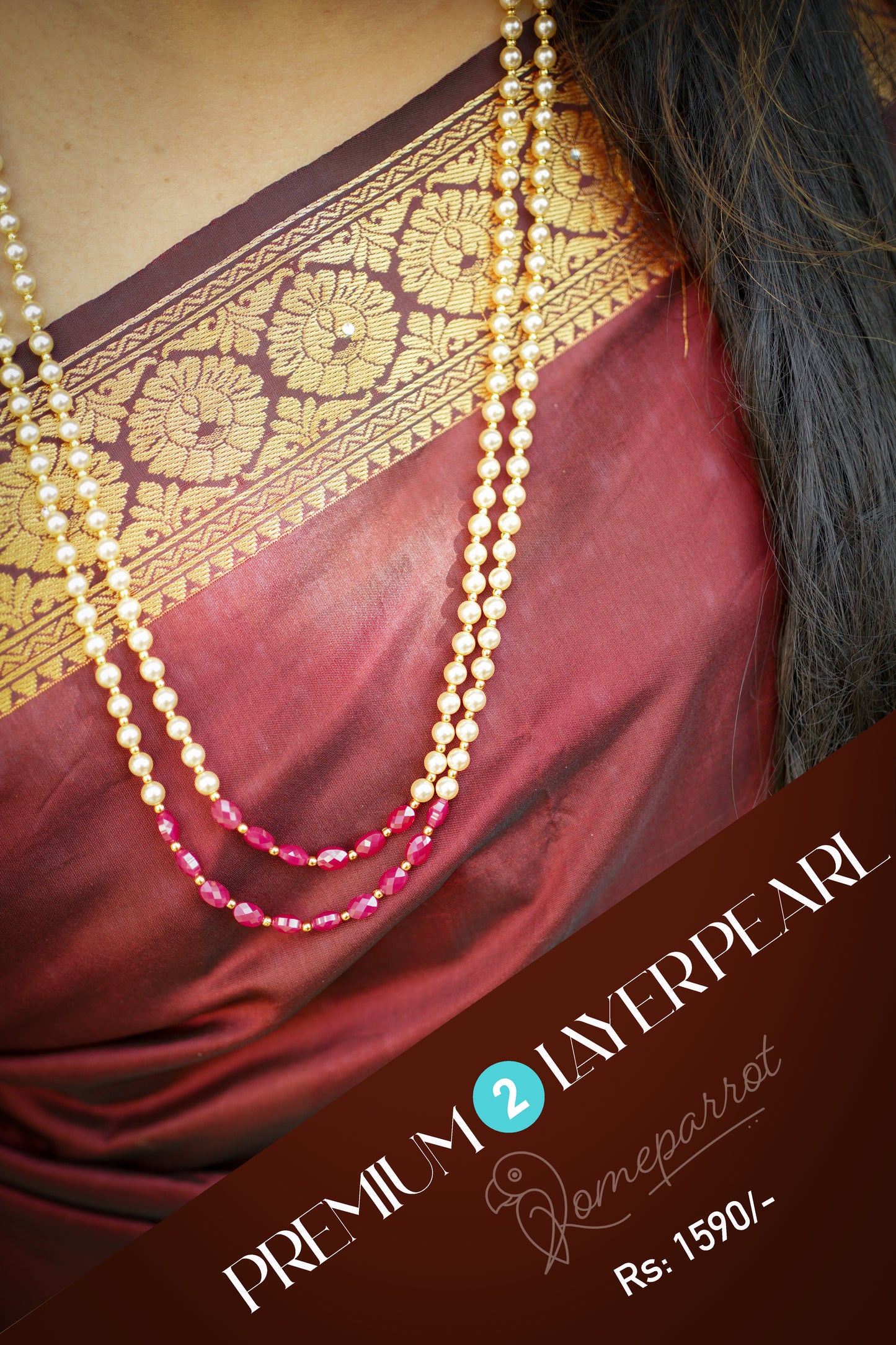 Double Layer Pearl Long Necklace