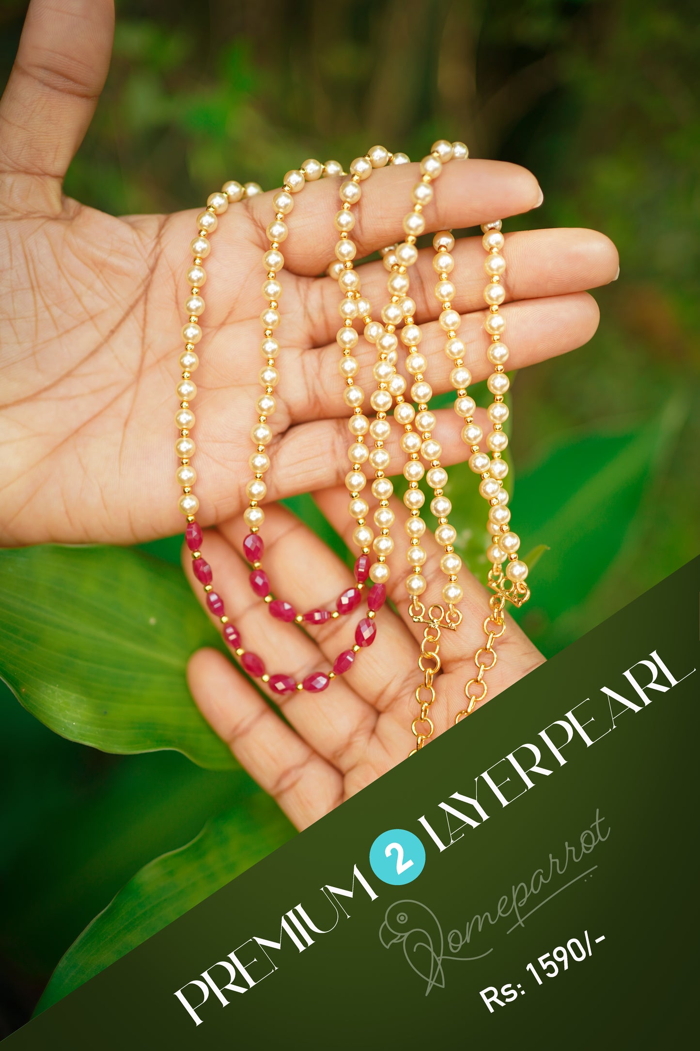Double Layer Pearl Long Necklace