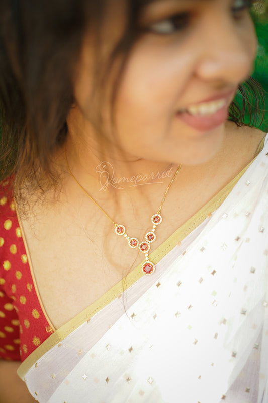 Stylish Short AD Stone Gold Plated Necklace