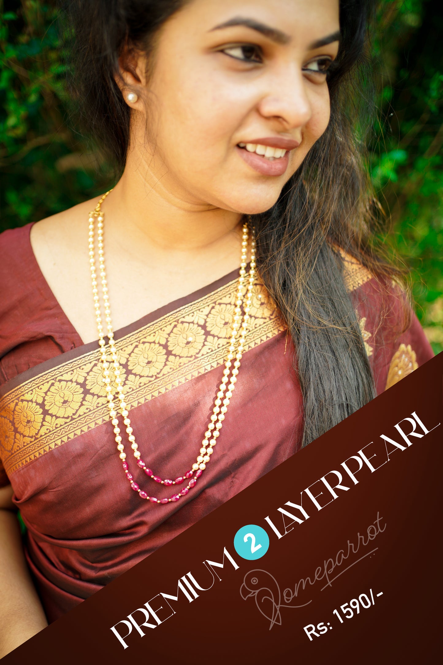Double Layer Pearl Long Necklace
