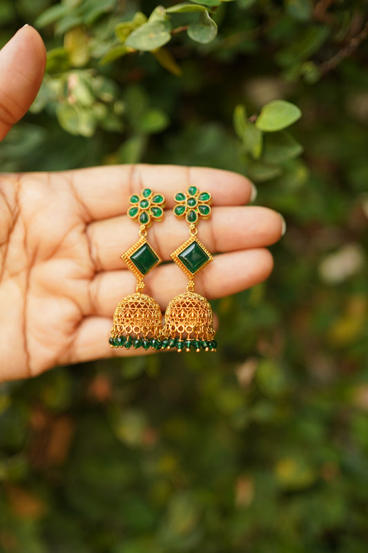Long Floral Jhumka -E1