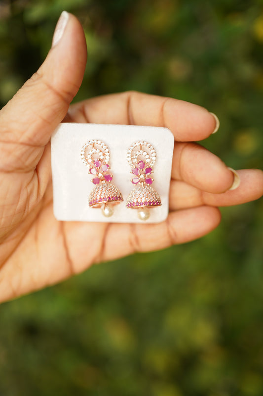 Rose gold jhumka -E1
