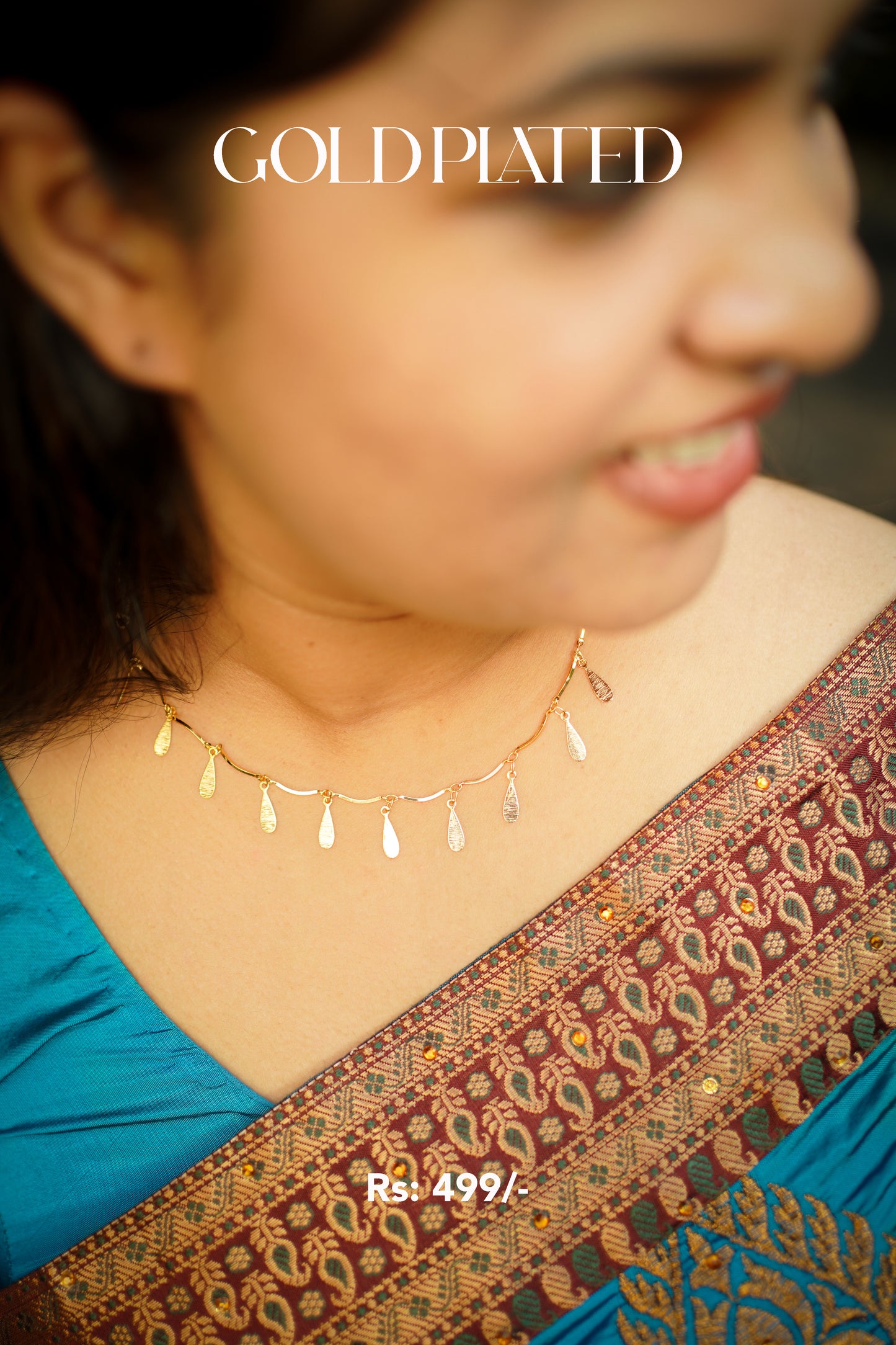 Stylish Gold Plated Simple Necklace