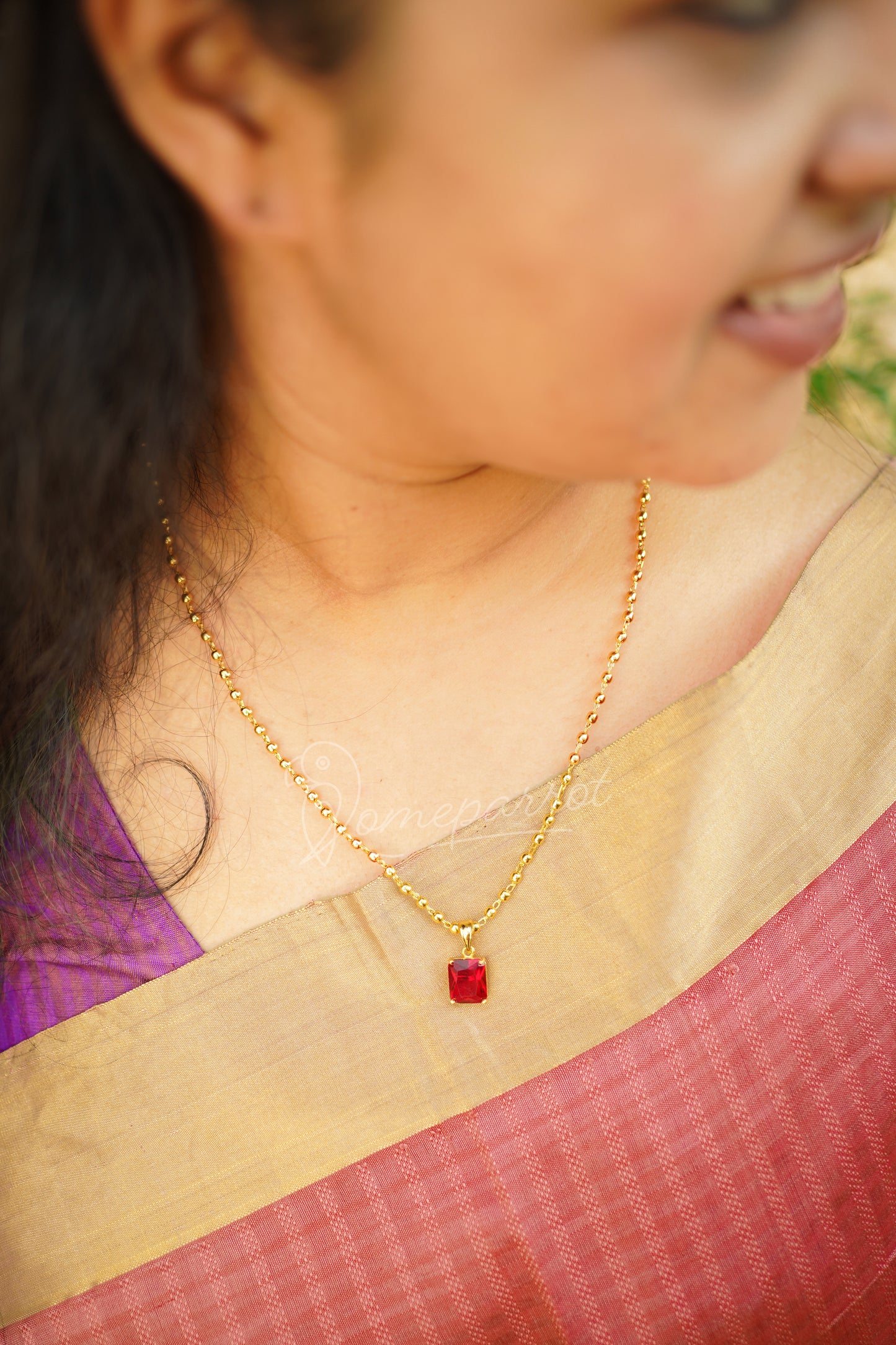 Short Plated Chain with Pendent