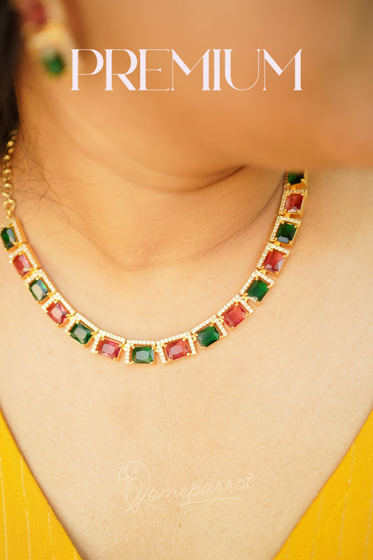 Premium Elegant AD Stone Necklace Set