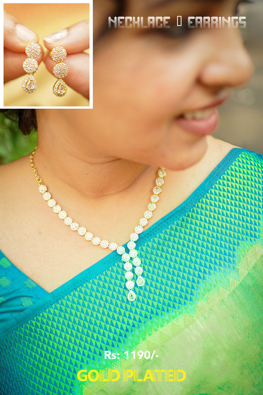 Short Y Gold Plated Necklace Set
