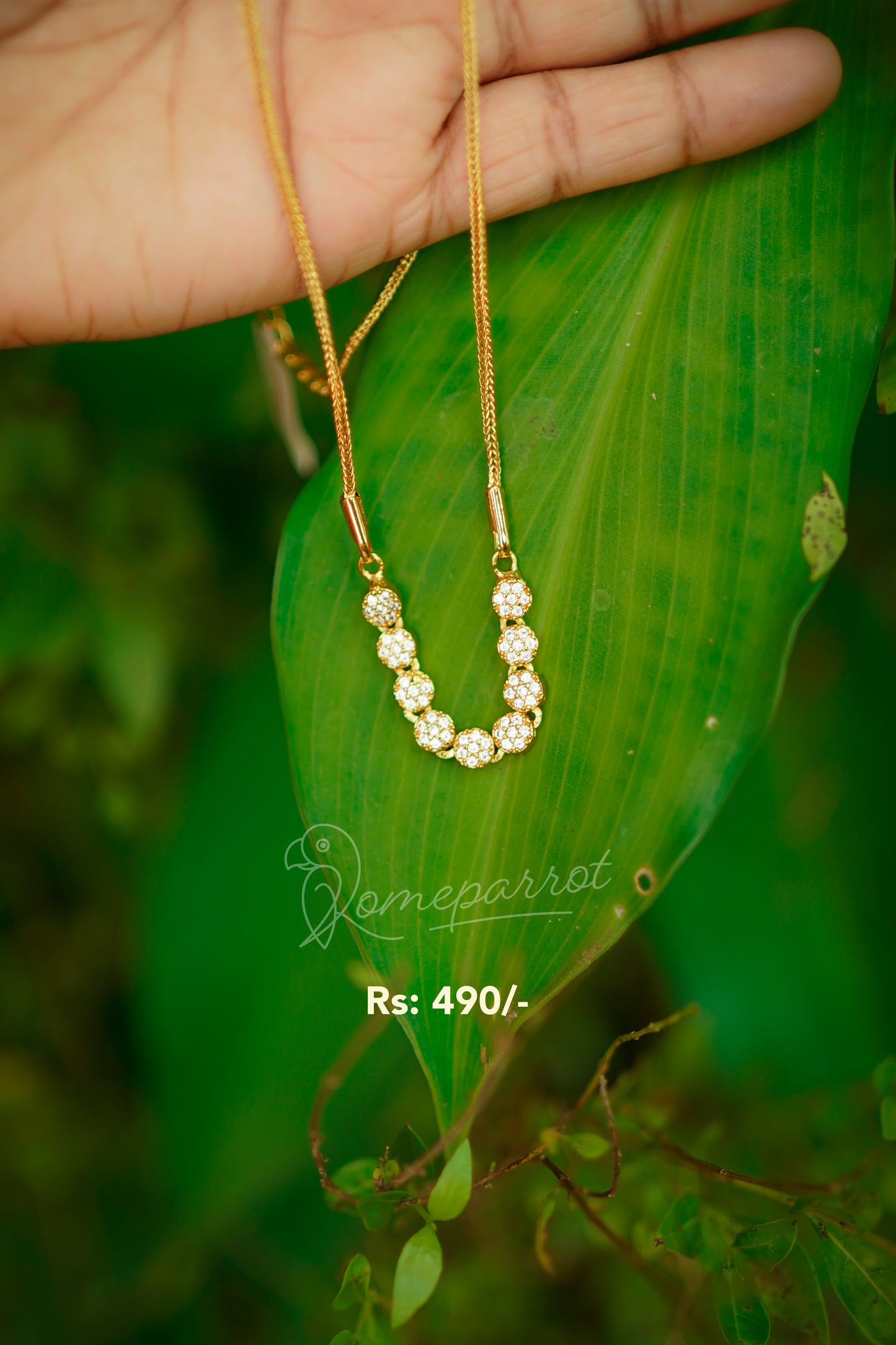 Short Floral Locket with chain