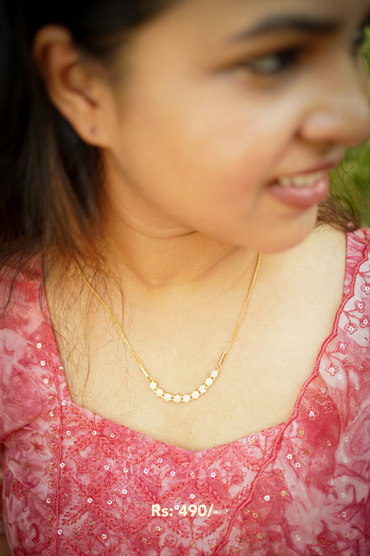 Short Floral Locket with chain