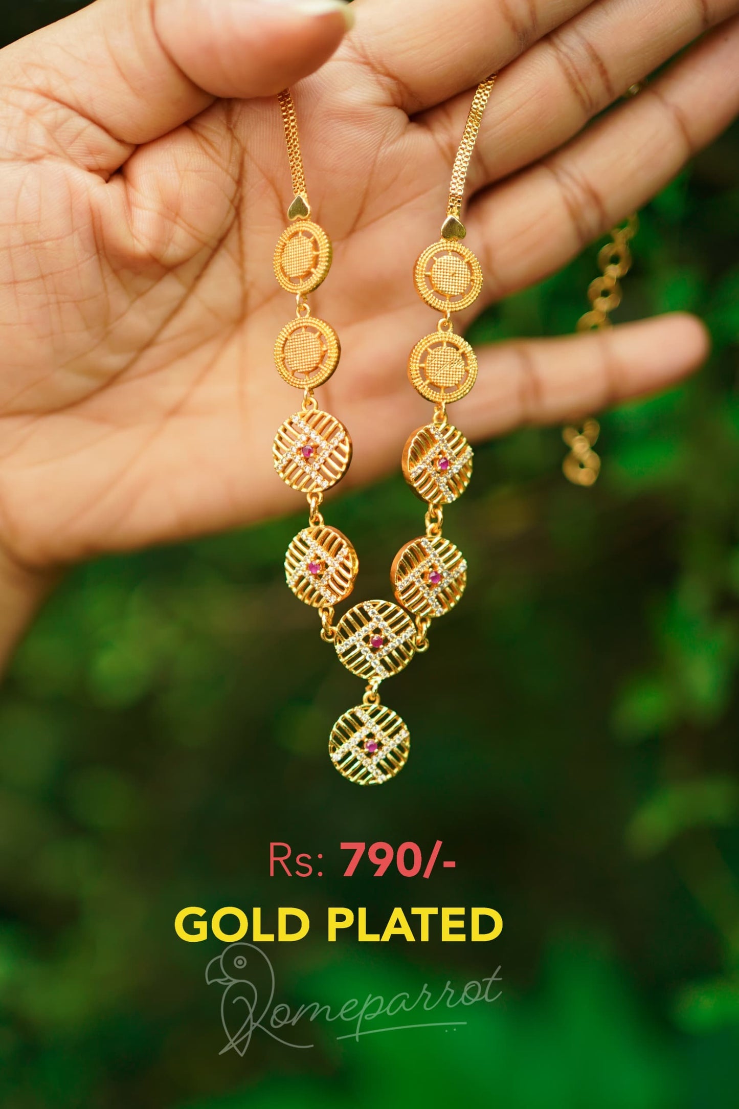 Short Gold Plated Simple Necklace
