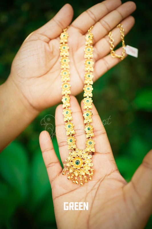 Floral gold plated necklace