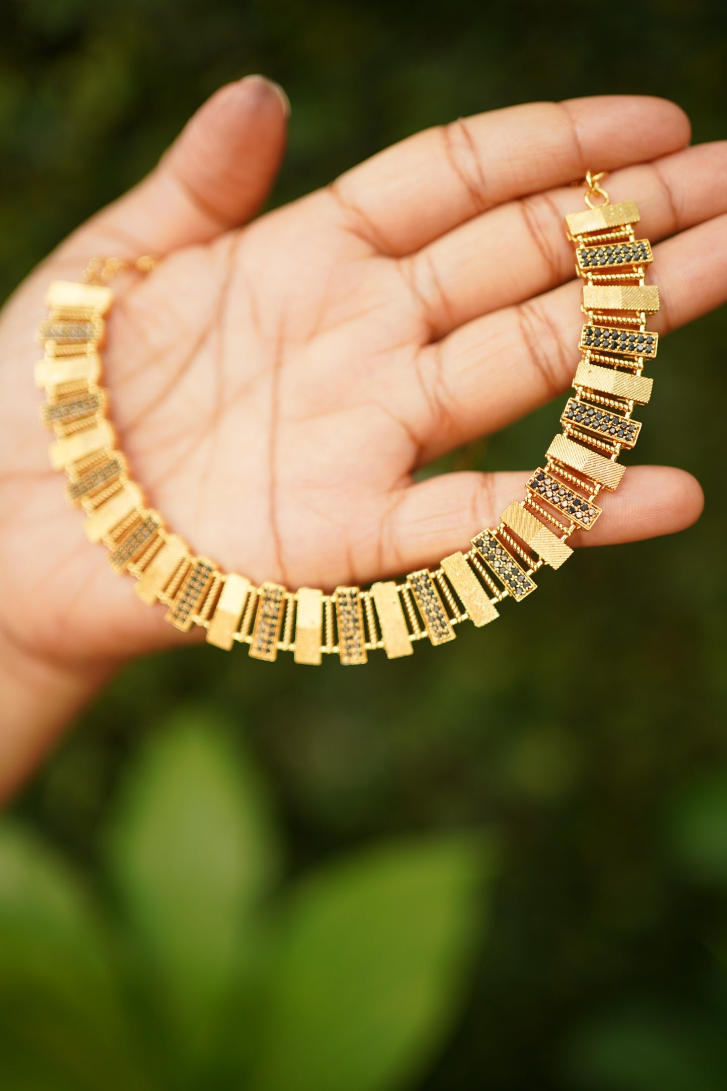 Short gold plated necklace
