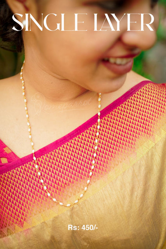 Single Layer White Pearl Chain