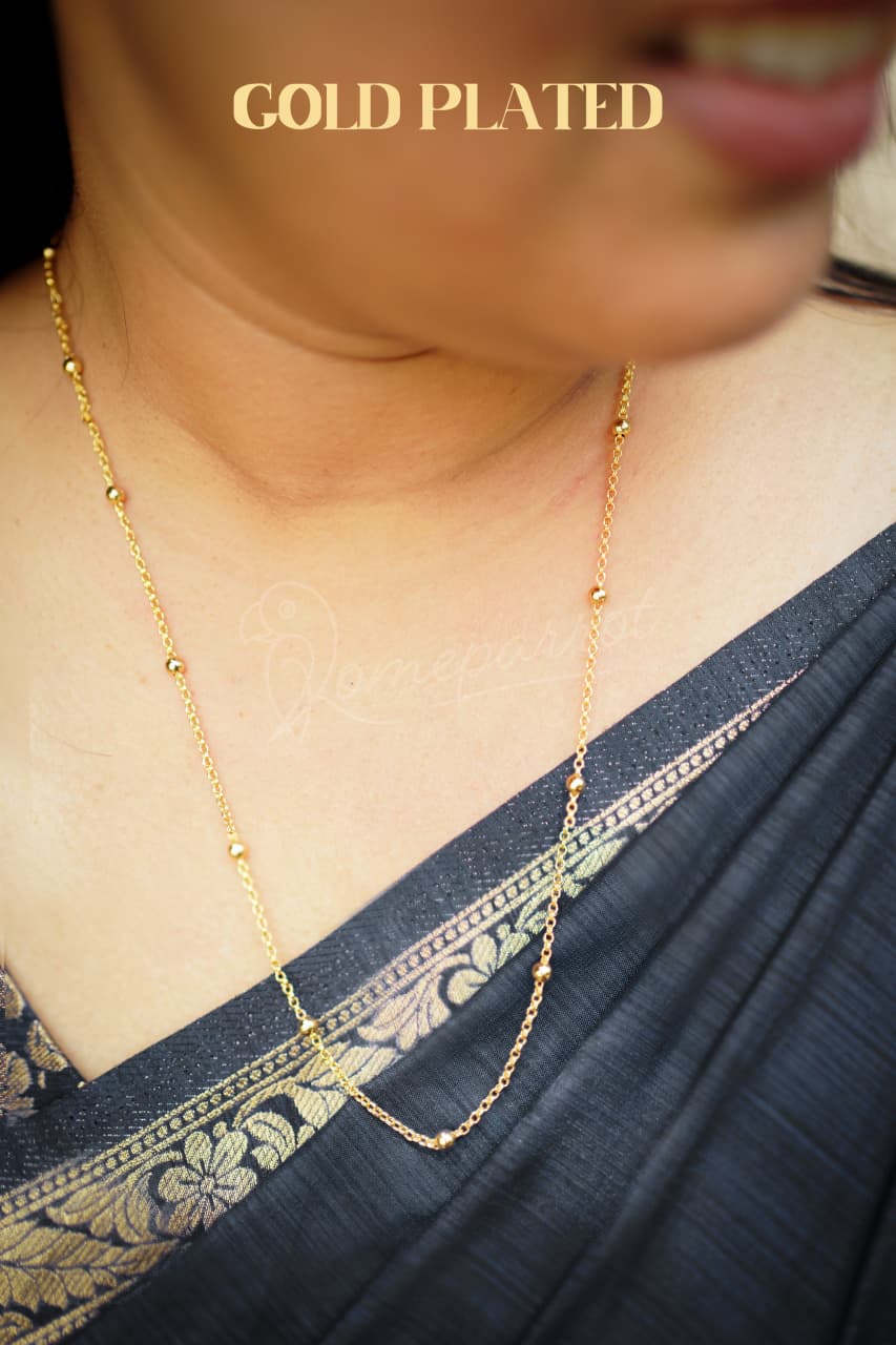 Simple gold plated long chain