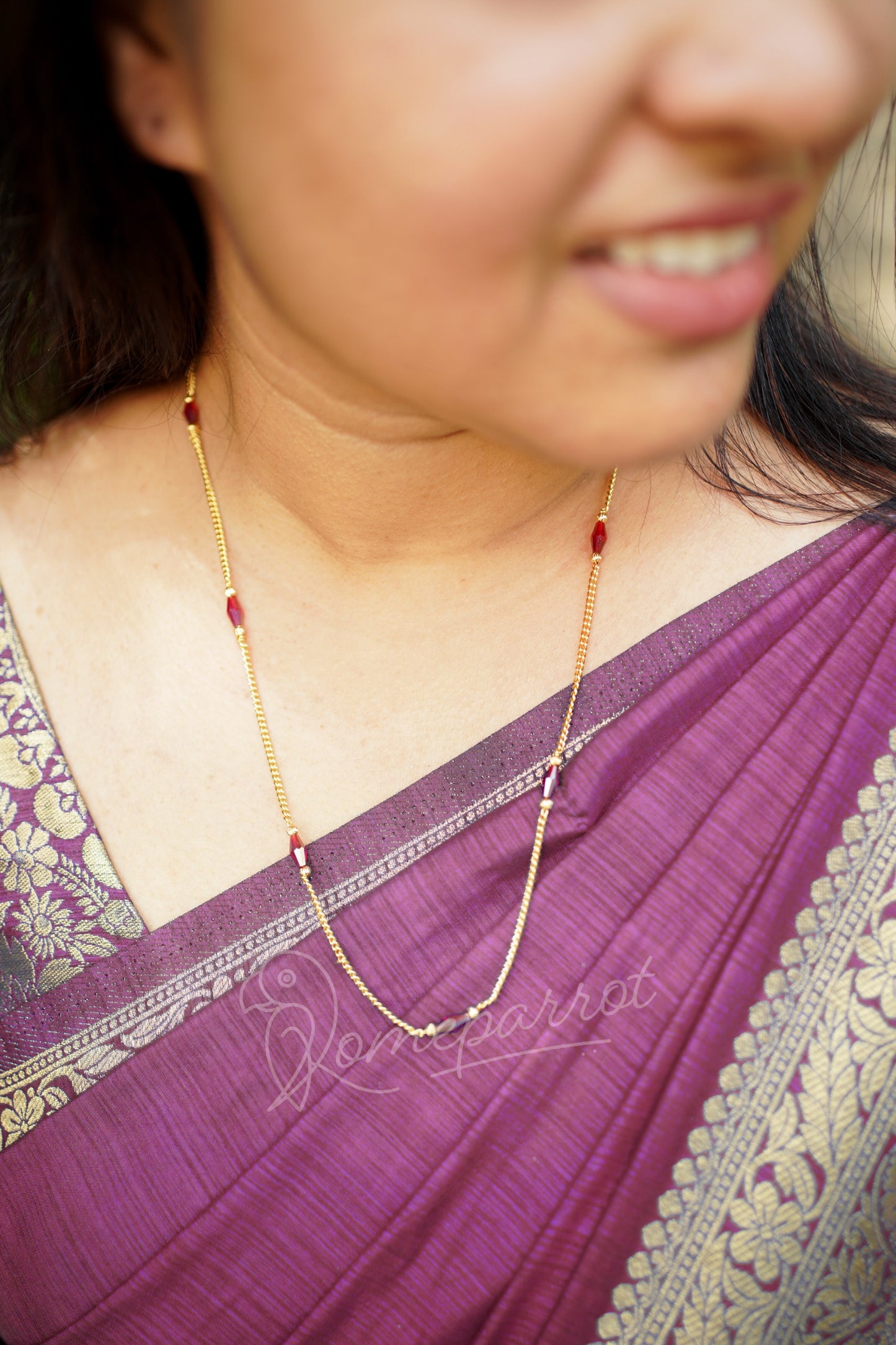 Simple long gold plated chain