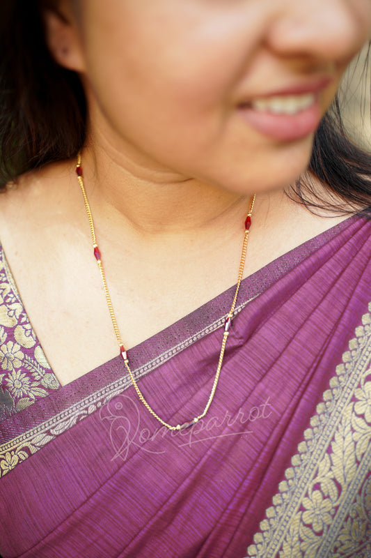 Simple long gold plated chain