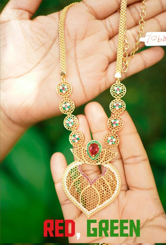 Heart shape gold plated necklace