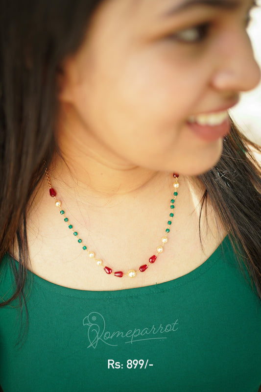 Multicolour beaded chain